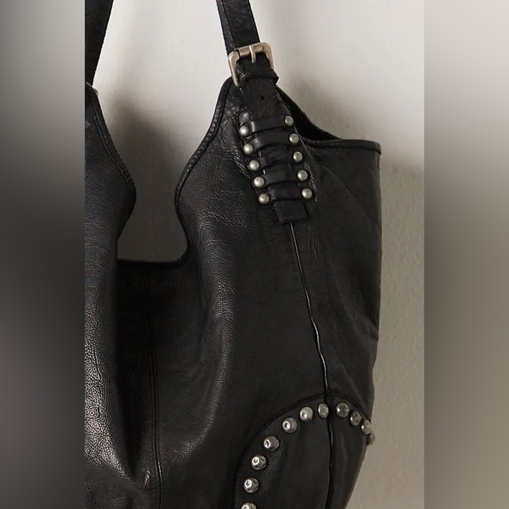 Free People Black Studded Hobo Bag - Picture 6 of 14